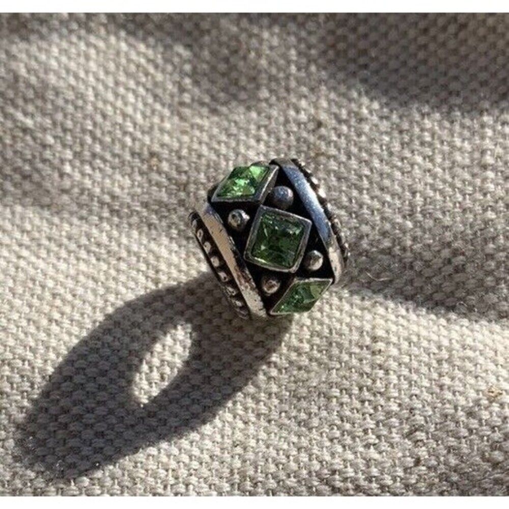 Brighton "SPARK" Multi-Silver Bead Women’s Green Charm Spacer Crystals